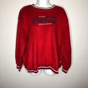Coca-Cola Spell Out Pullover Womens Large